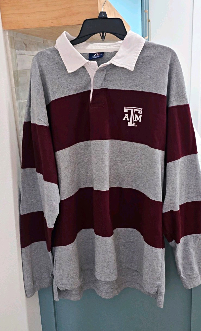 Vintage Pro Player Texas A&M Aggies Rugby Shirt Men's XL Long Sleeve
